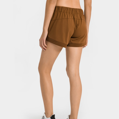 Womens Pocket Yoga Pants 4 Way Stretch Casual Comfy Shorts Sports Running