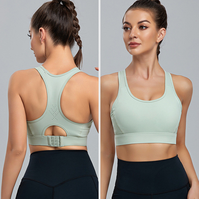 Running Crop Top Plus Size Sports Bra Active Stretch Shockproof With Breathable Mesh