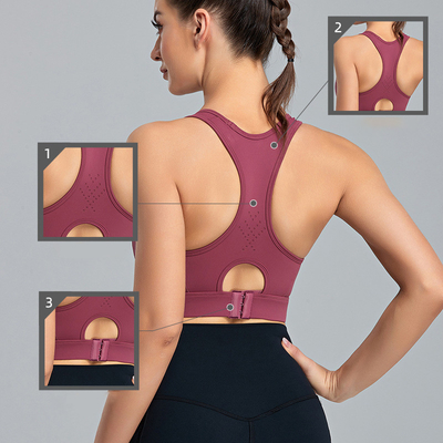 Running Crop Top Plus Size Sports Bra Active Stretch Shockproof With Breathable Mesh